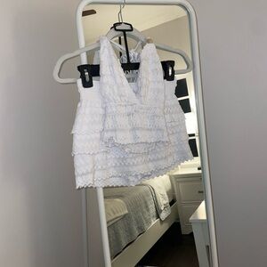Two piece white crochet set